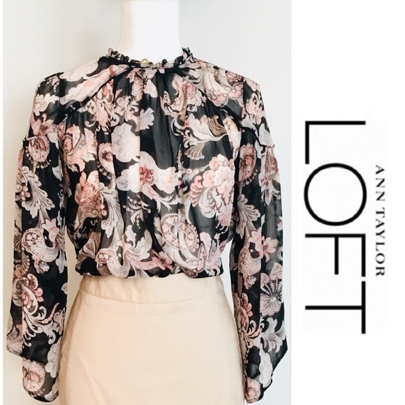 LOFT Tops - LOFT petites semi sheer paisley top